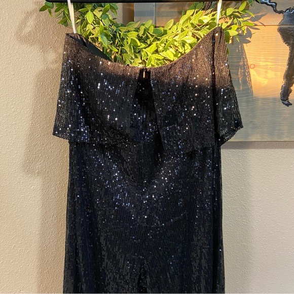 NWOT Lulus Power of Love Black Sequin Strapless Jumpsuit - Picture 10 of 14